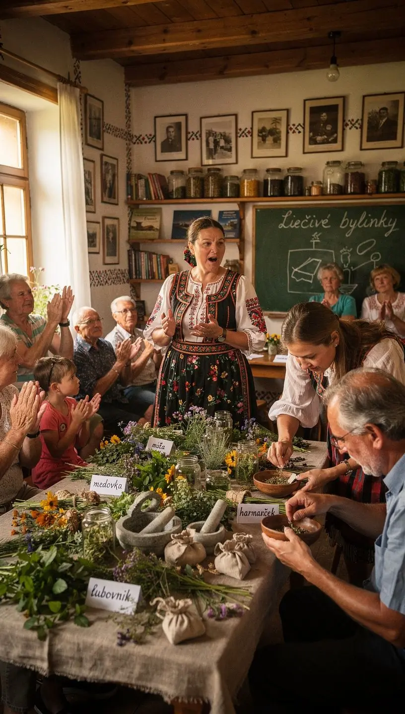 Šálka voňavého čaju s citrónom a medom, obklopená čerstvými bylinkami.