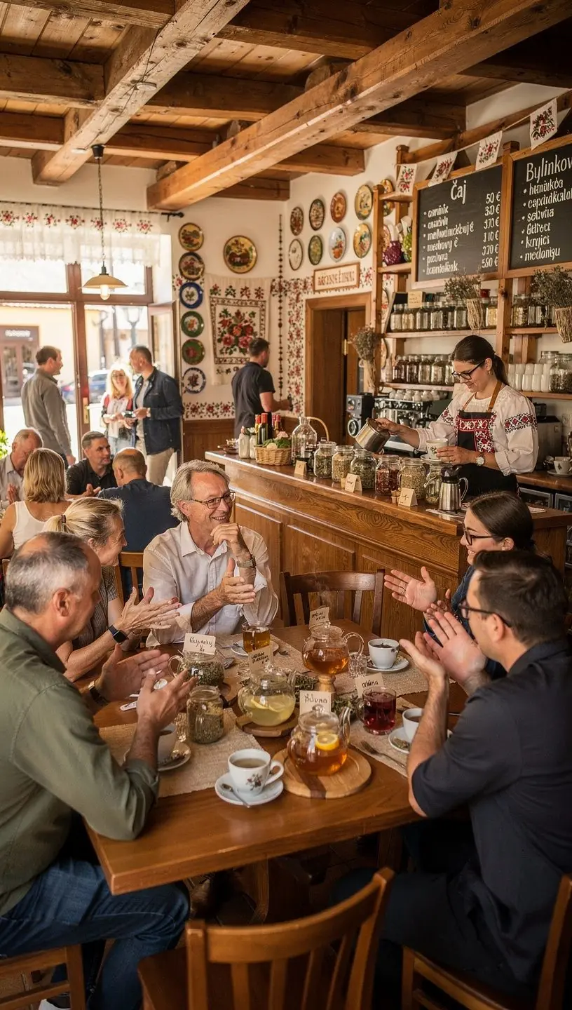 Ručne zbierané bylinky rozložené na drevenom stole, pripravené na sušenie.