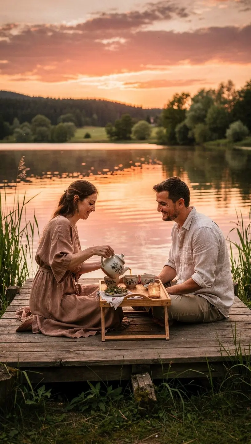 Bylinná zmes na prípravu čaju, zobrazená v drevenej miske.