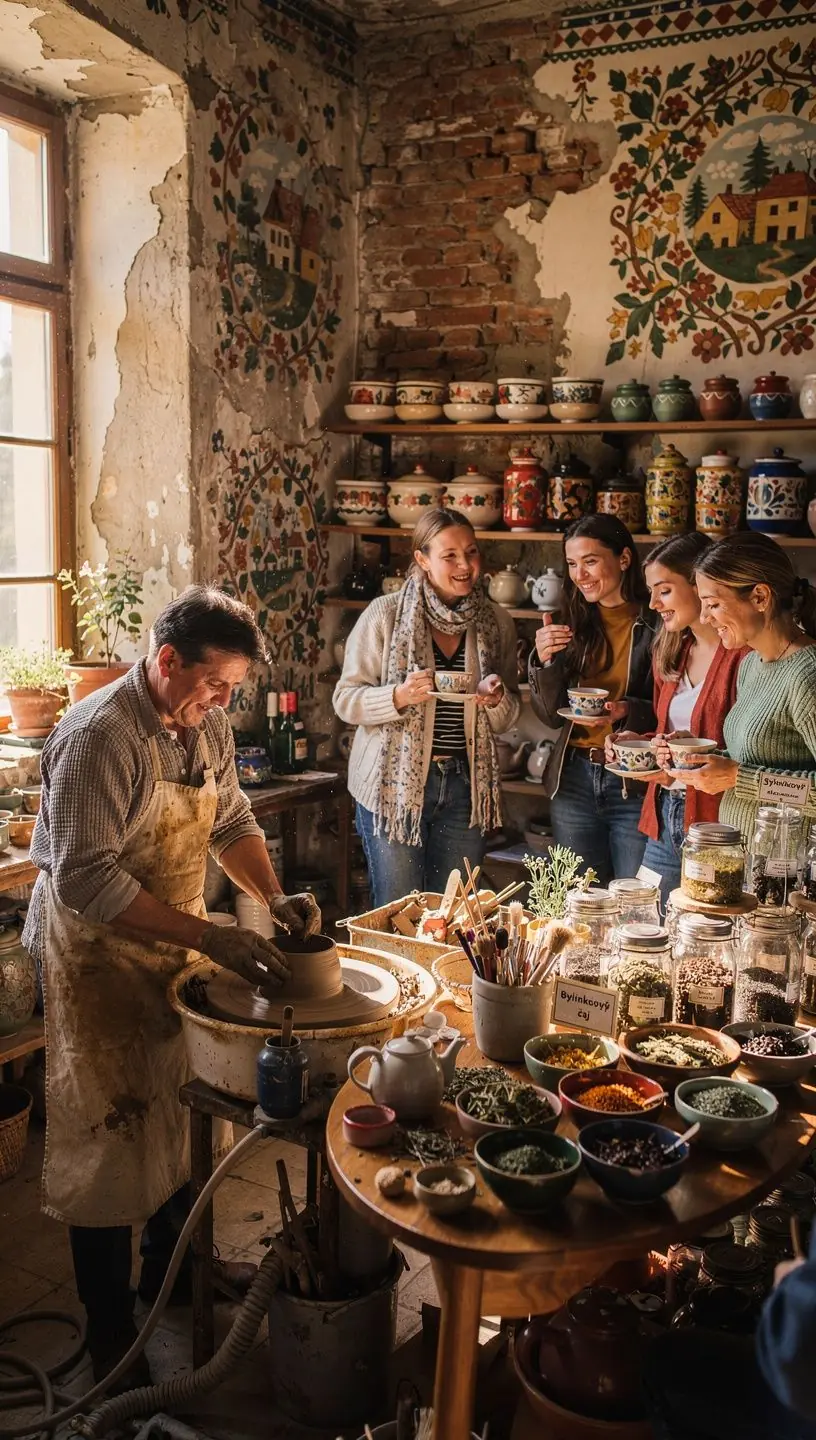 Vôňa čaju sa šíri z varnej kanvice na drevenom stole